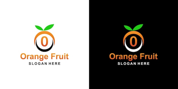 Orange fruit logo letter 0