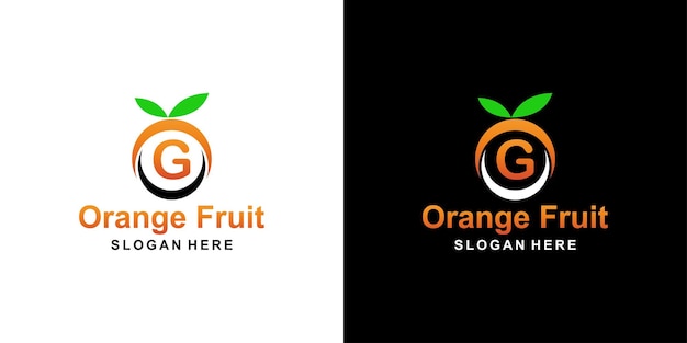 Orange fruit logo letter G