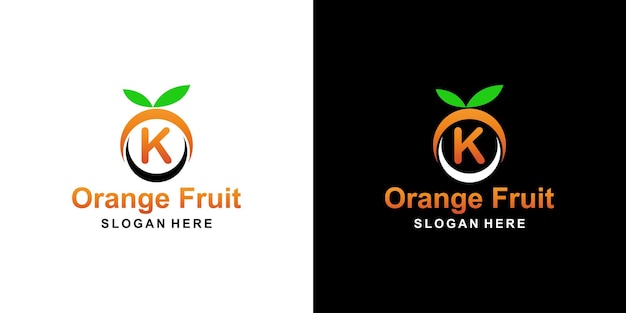 Orange fruit logo letter K