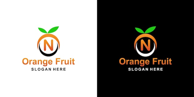 Orange fruit logo letter N