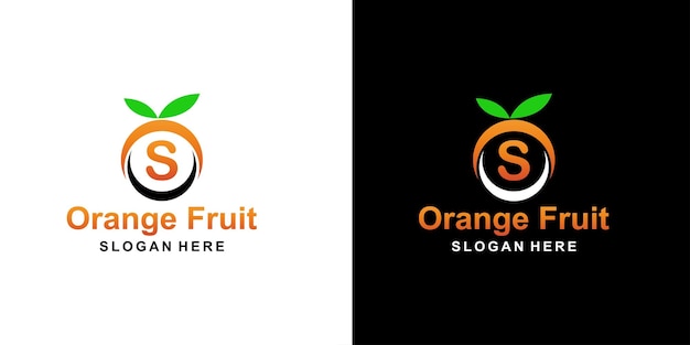 Orange fruit logo letter S