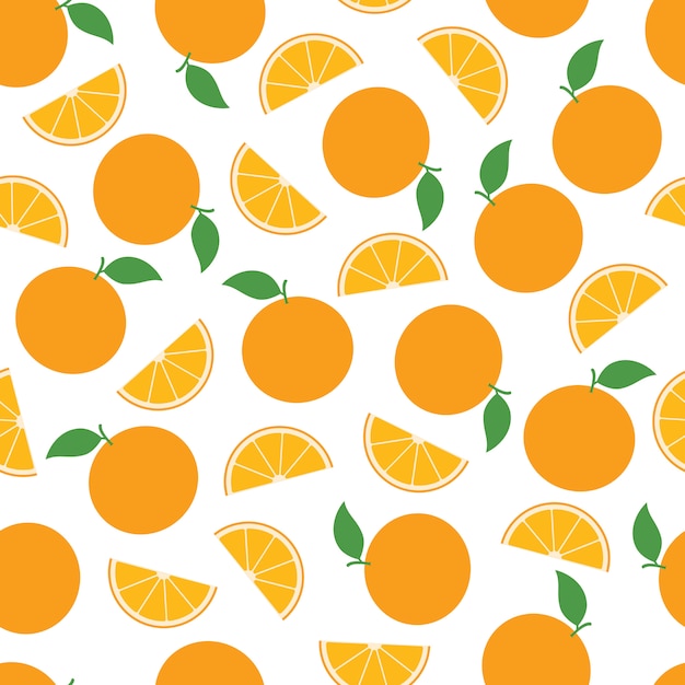 Orange Fruit Seamless Pattern Background Vector Design