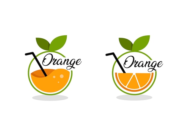 Orange fruit vector design template for juice logo.