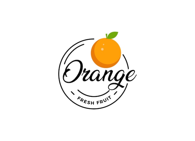 Orange fruit vector design template for juice logo.