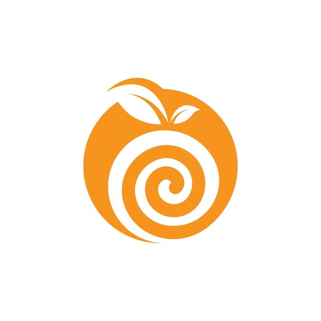 Orange fruit vector logo illustration concept design template