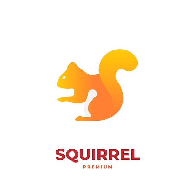 Orange Gradient Squirrel Illustration Logo