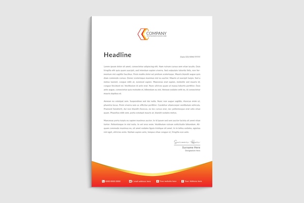 Orange and green business letterhead design