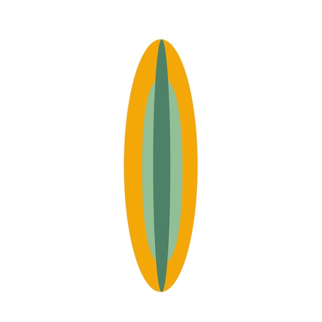 Orange and green surfboard