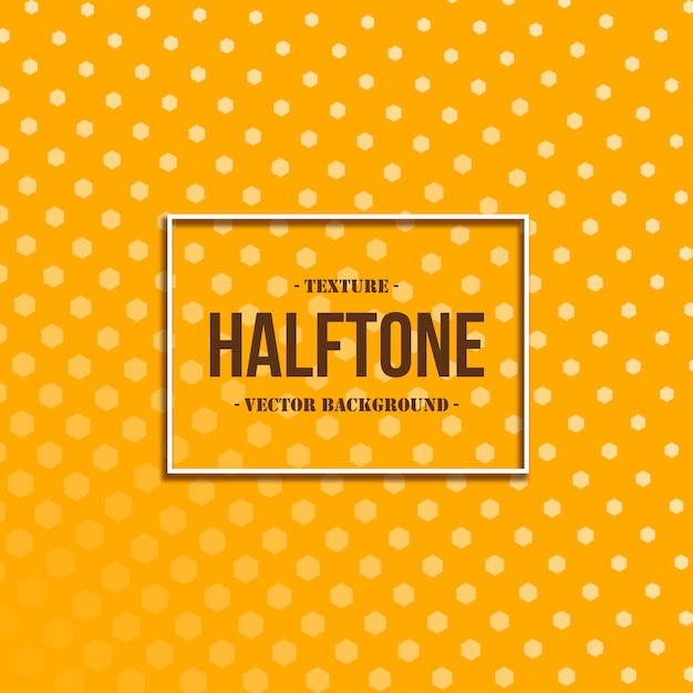 Orange halftone honeycomb vector texture background