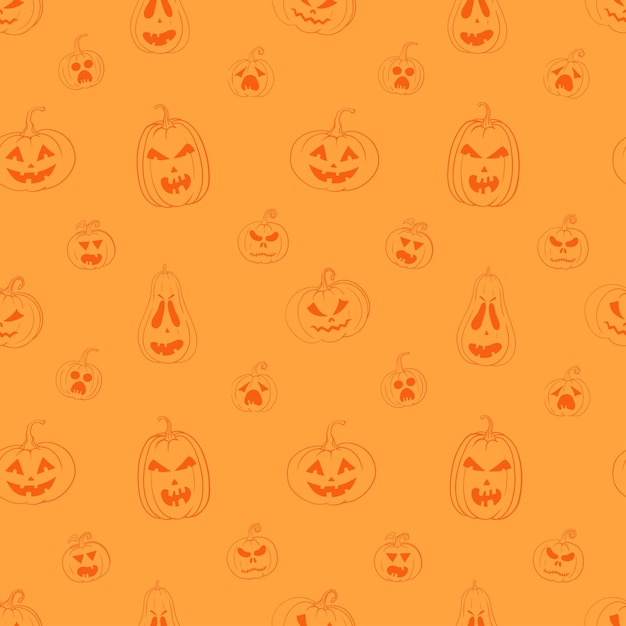 Orange Halloween pattern seamless wrapping paper