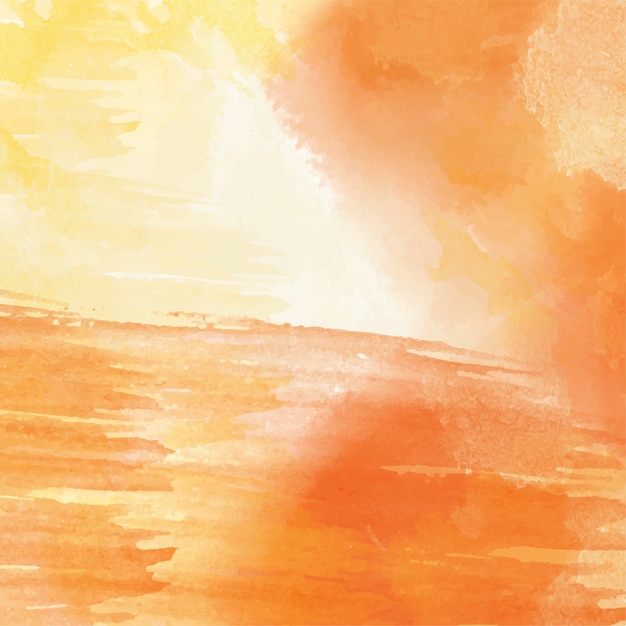 orange hand drawn watercolor background, vector