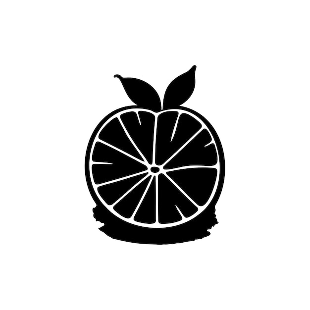 Orange Icon hand draw black colour thanksgiving fruit logo vector element and symbol perfect