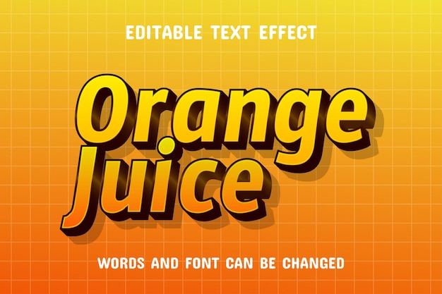 Orange juice 3d text effect