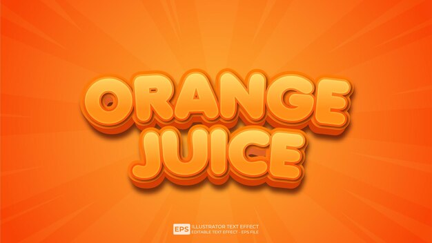 Orange Juice editable 3d text effect font illustration