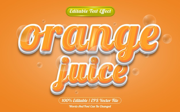 Orange juice editable text effect template style