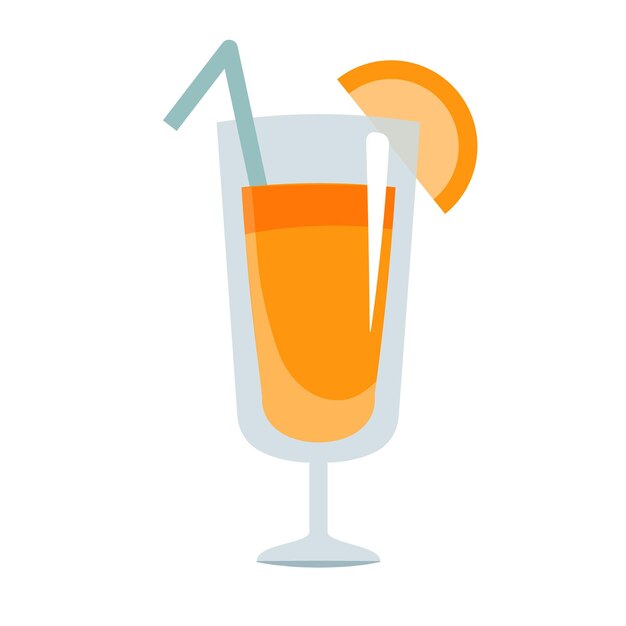 Orange juice flat illustration design isolated