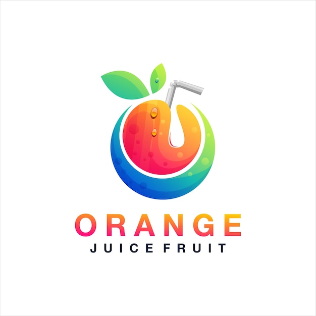 Orange juice fruit logo