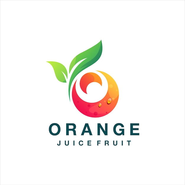 Orange juice gradient logo design