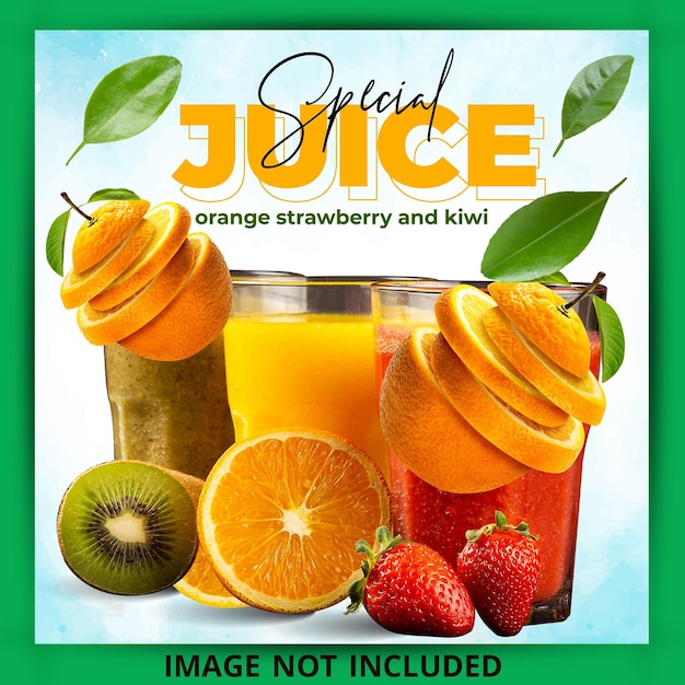 Vector orange juice social media post banner template