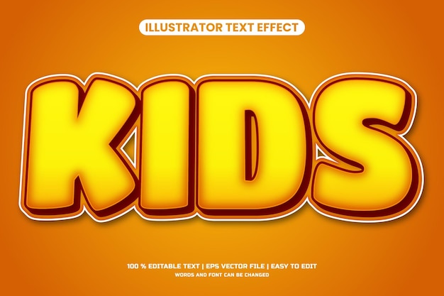 Orange kids editable text effect