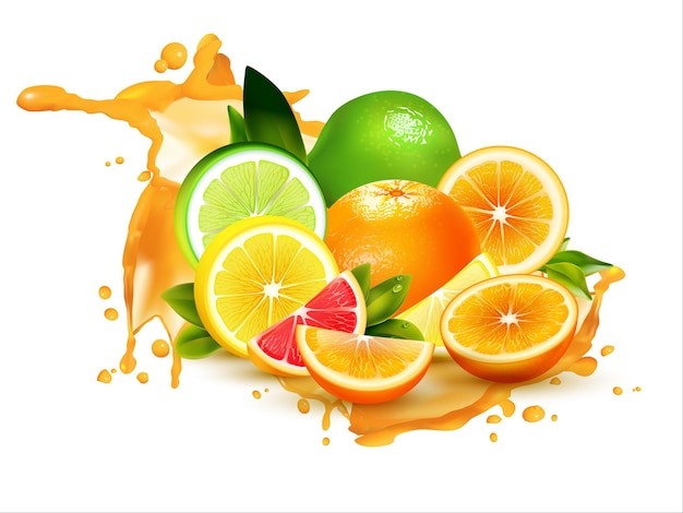 Orange and lemon juice design eps vector