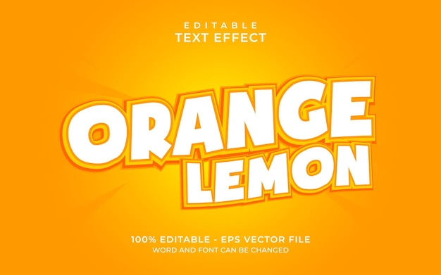 Orange lemon text effect