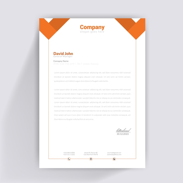 Orange Letterhead Design