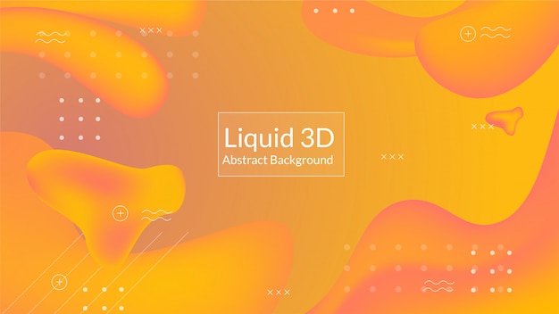 orange liquid 3d abstract background