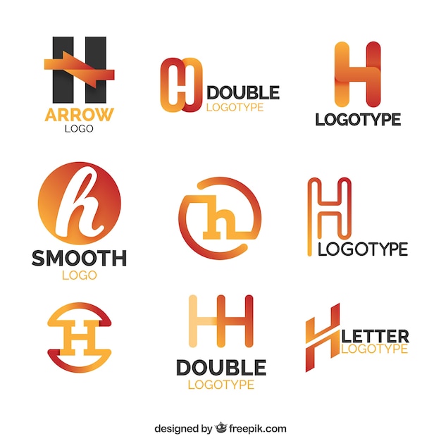 Orange lletter h logo collection