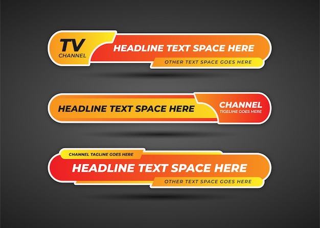 orange lower third breaking news banner with gradient style