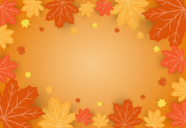 orange maple leaves frame