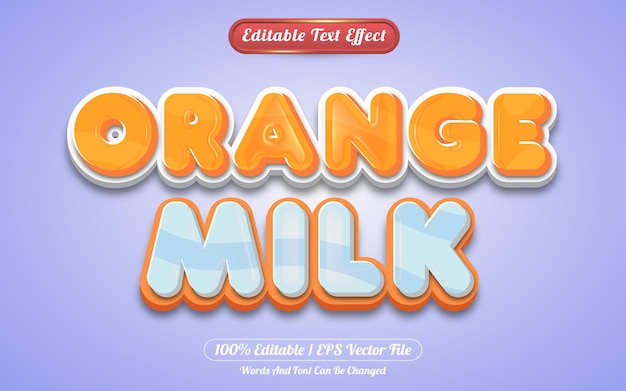 Orange milk editable text effect template style