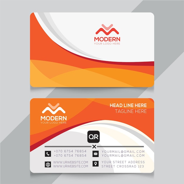 Orange Modern Business Card Design