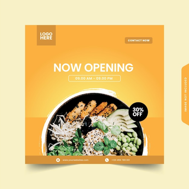 Orange Modern Food Promotion Launching Instagram Post Template