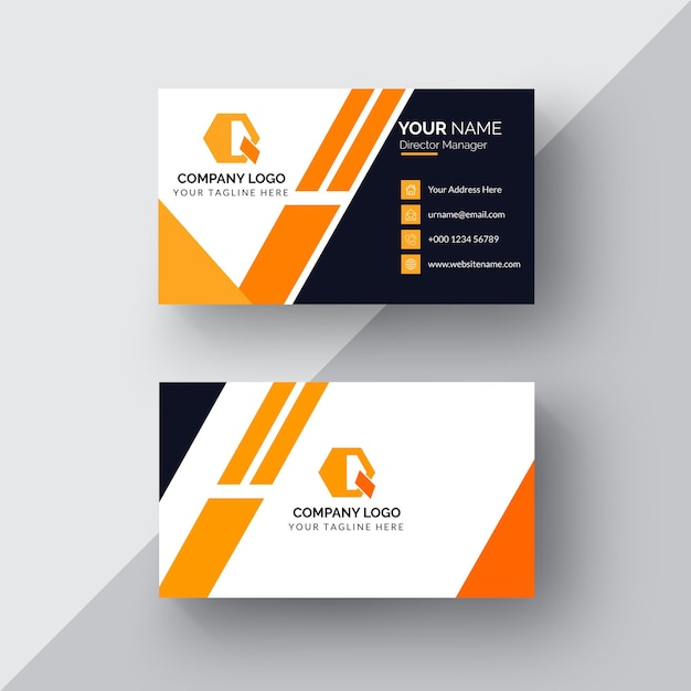 Orange modern professional business card