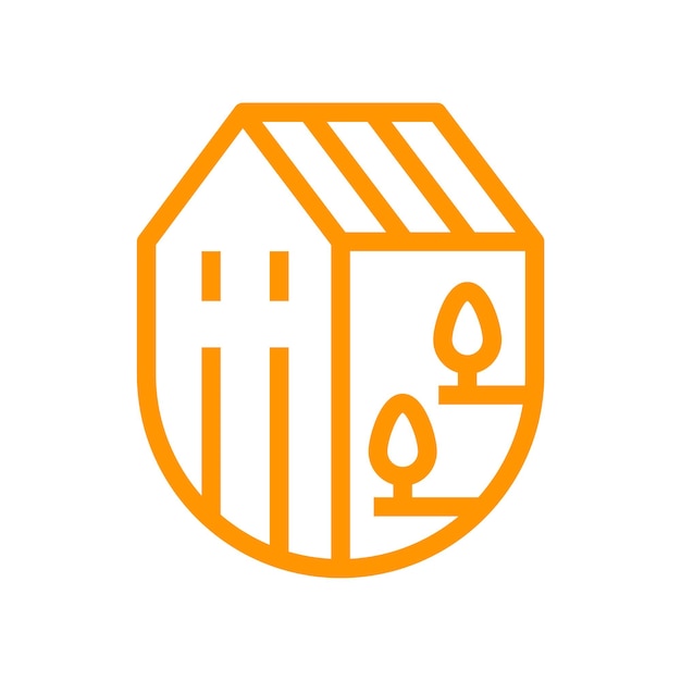 Orange Monoline Home Garden Logo