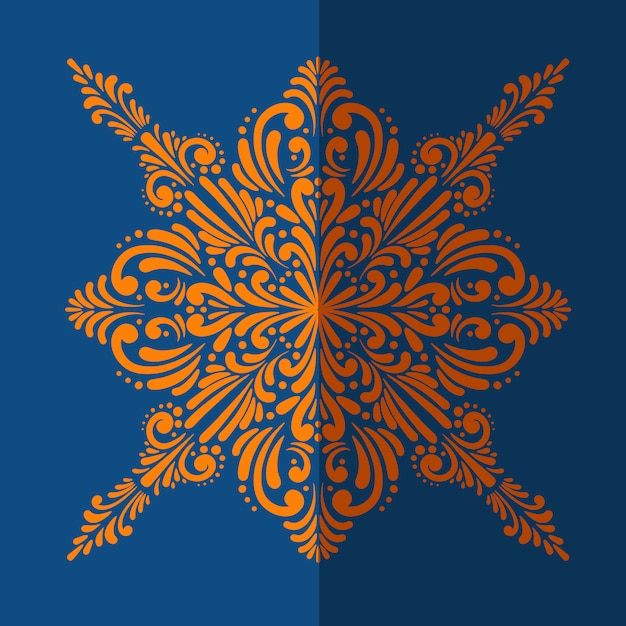 orange mosaic on a blue background