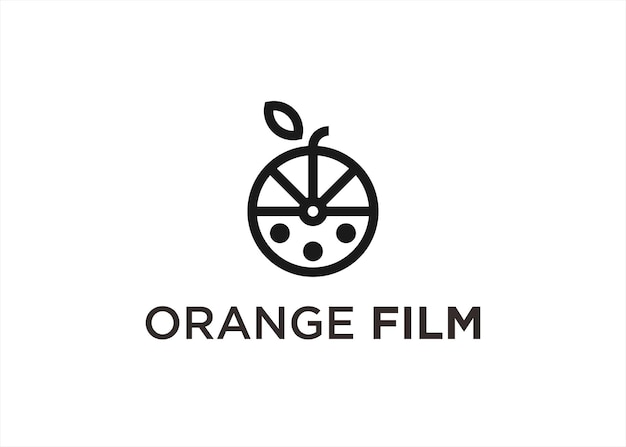 orange movie logo design vector illustration