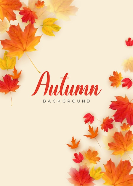 Orange Natural Autumn Background Vector Illustration