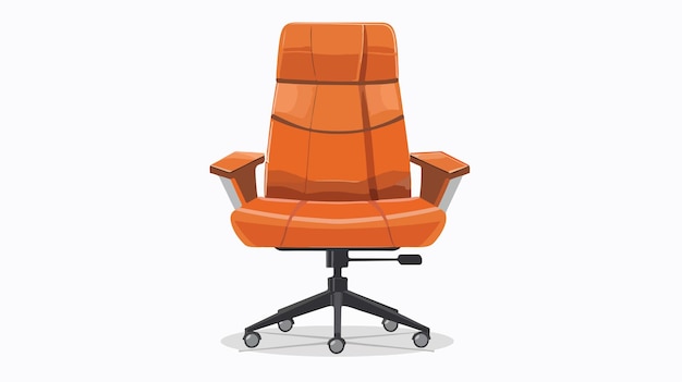 an orange office chair with an orange back and a black armrest