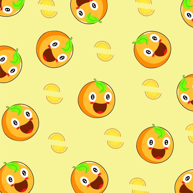 orange pattern cartoon vector illustration Free Vector