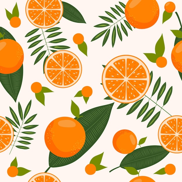 Orange pattern Seamless pattern with oranges