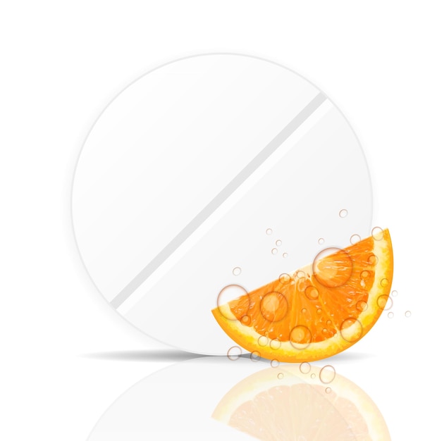 Orange pill icon.Environment background vector illustration