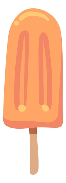 Orange popsicle icon Fruit flavored ice cream