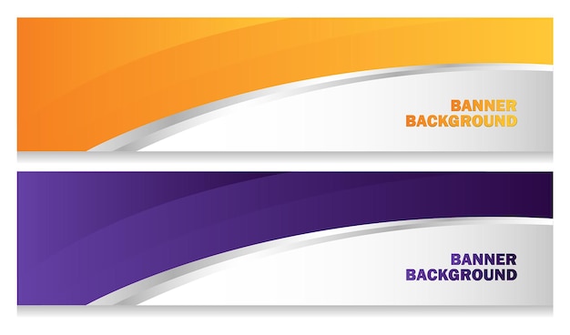 Orange and Purple Wavy Background Headers