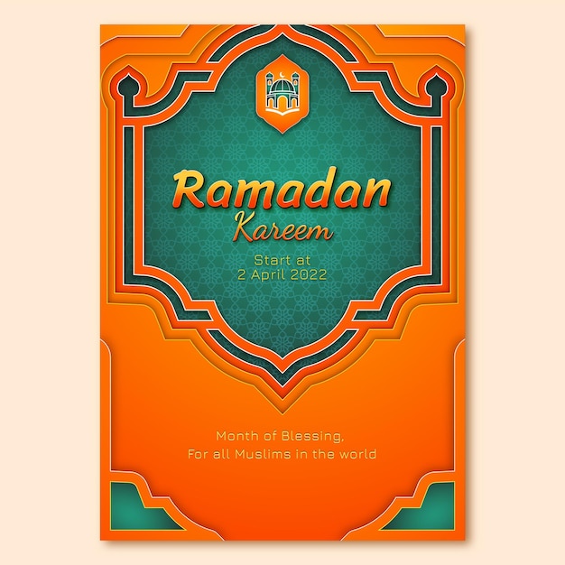 Orange Ramadan Kareem islamic background