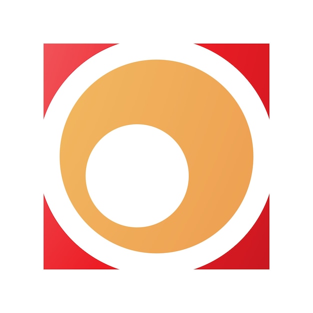 Orange and Red Square Letter O Icon