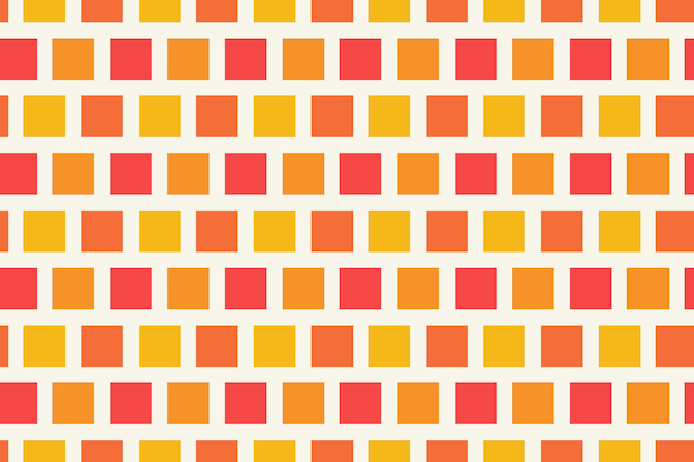 Vector orange red and white square tile pattern vector template