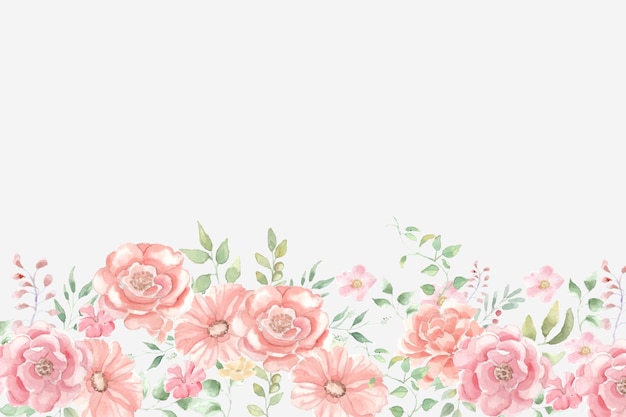 Orange rose watercolor flower background