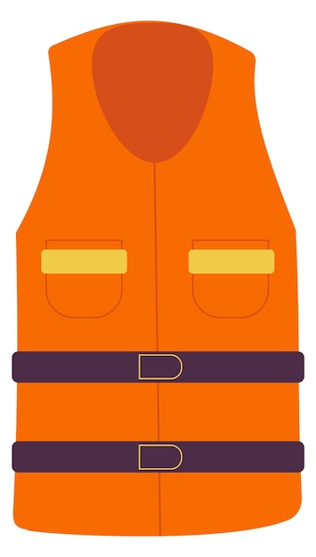 Orange safety vest Protection jacket color icon